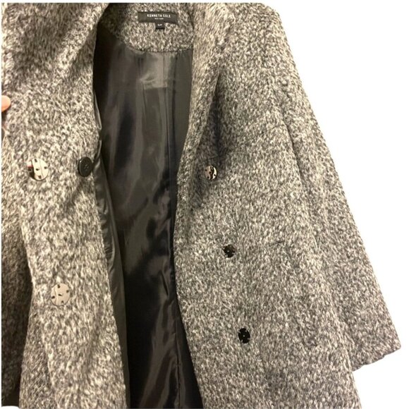 Kenneth‎ Cole Women's Gray Wool Blend Coat L/G - Picture 3 of 10